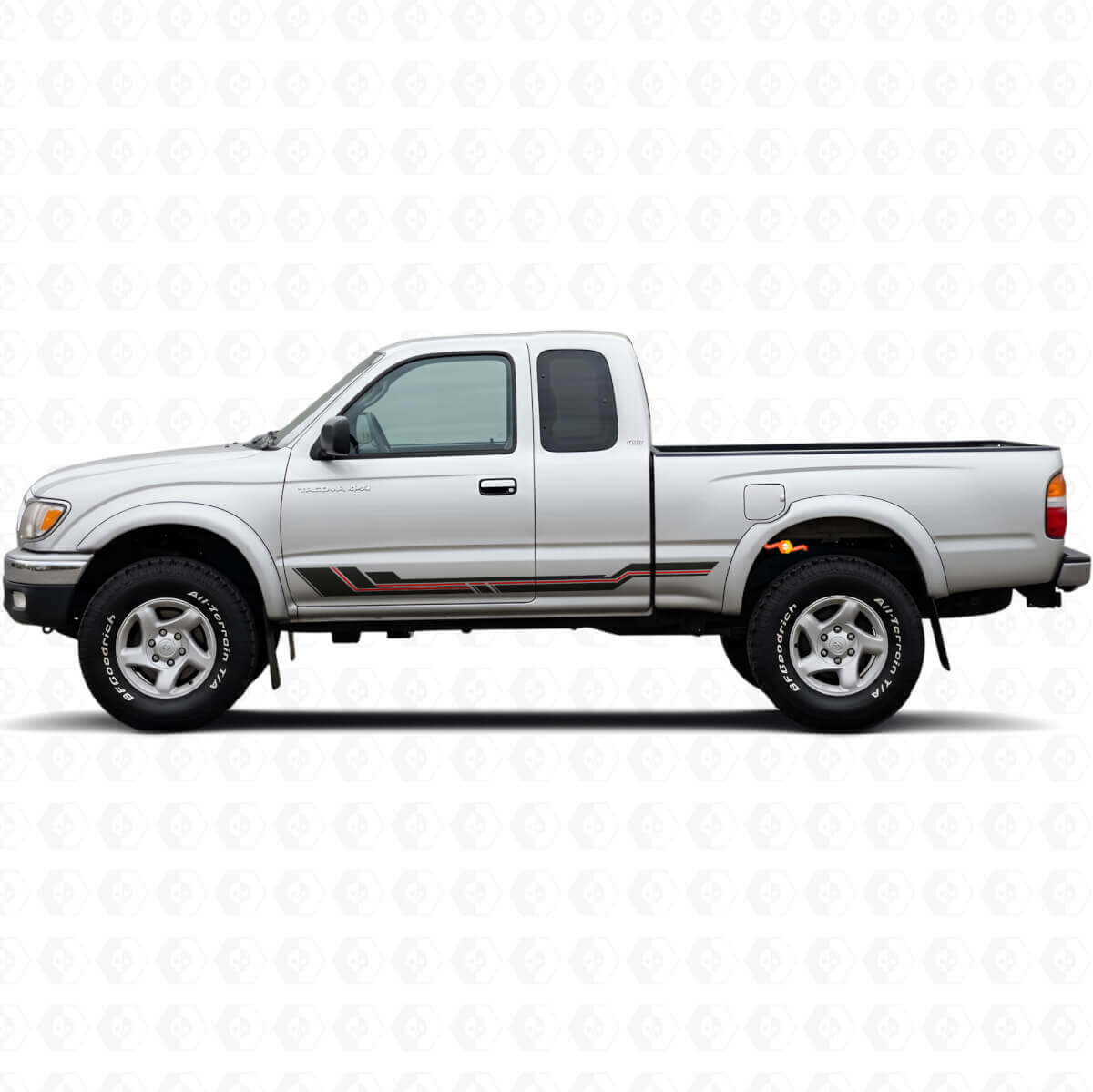 Curved Stripes Rocker Panel Vinyl Decal for Toyota Tacoma 1995-2004