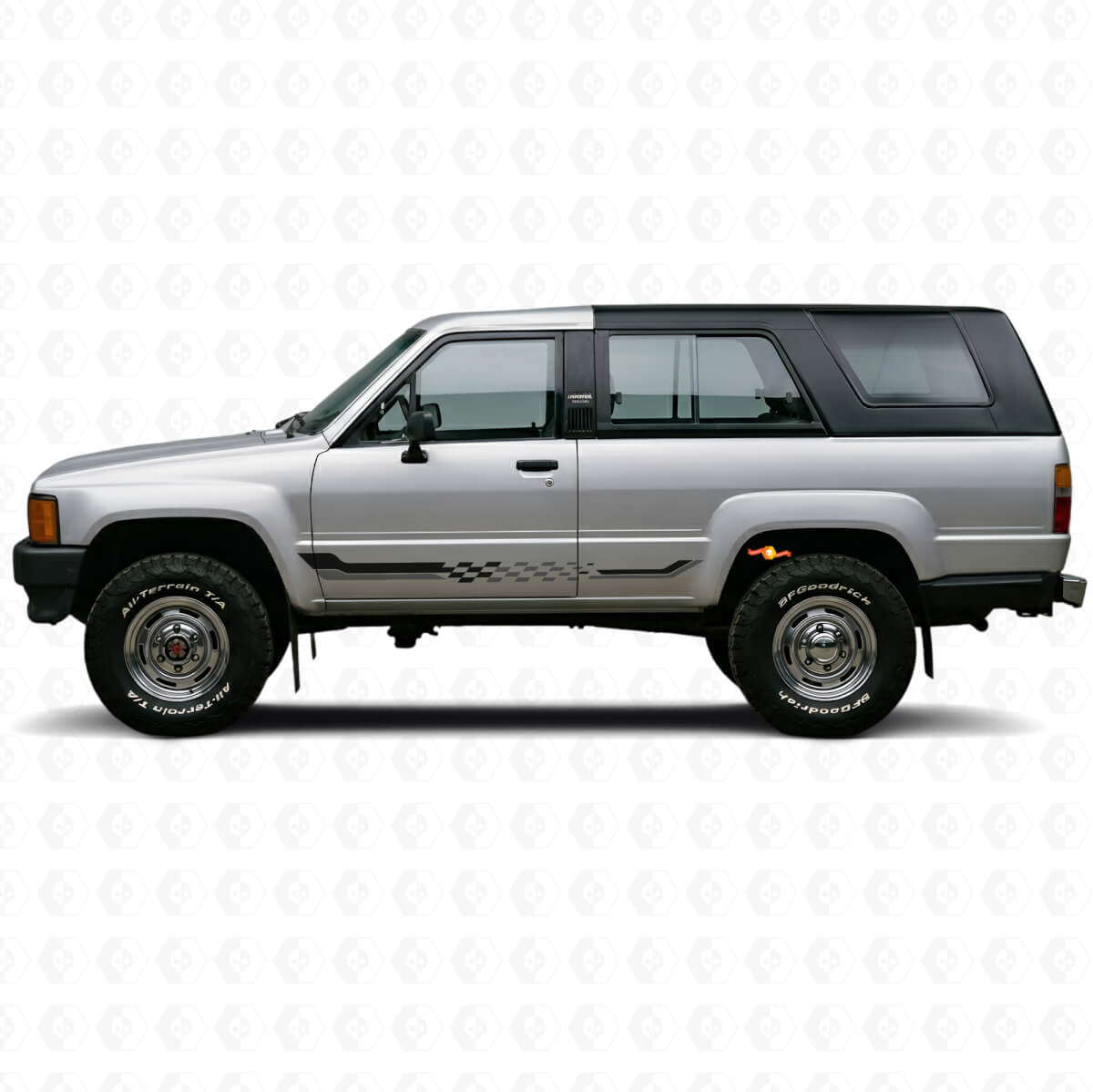 Checkered Flag Side Stripes Vinyl Decal for Toyota 4Runner 1984-1989