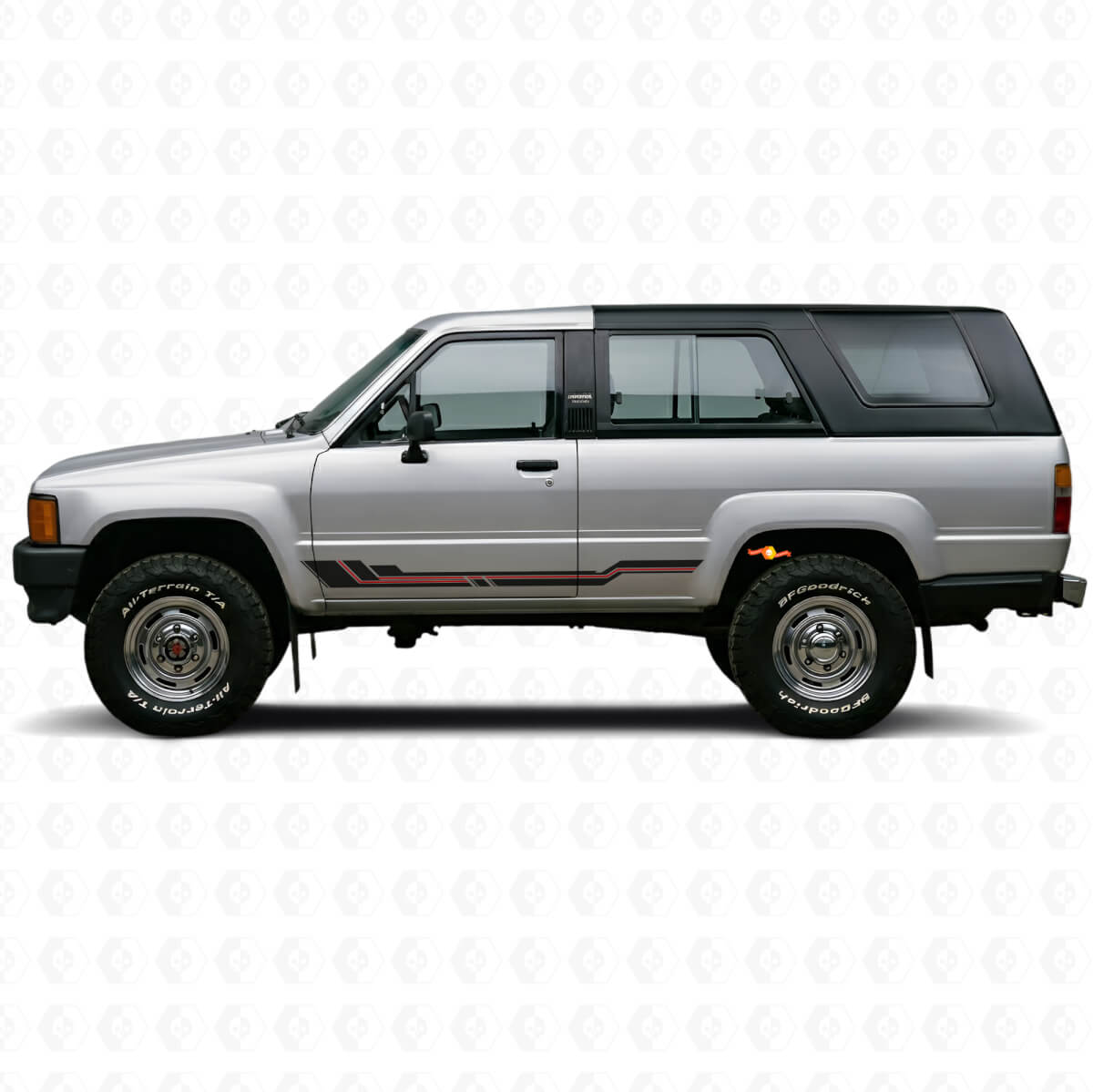 Curved Stripes Rocker Panel Vinyl Decal for Toyota 4Runner 1984-1989