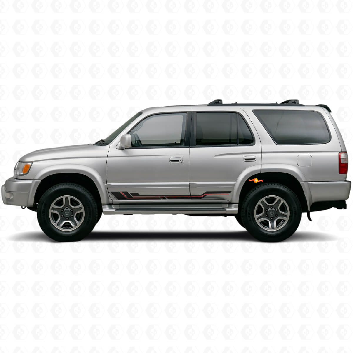 Curved Stripes Rocker Panel Vinyl Decal for Toyota 4Runner 1995-2002