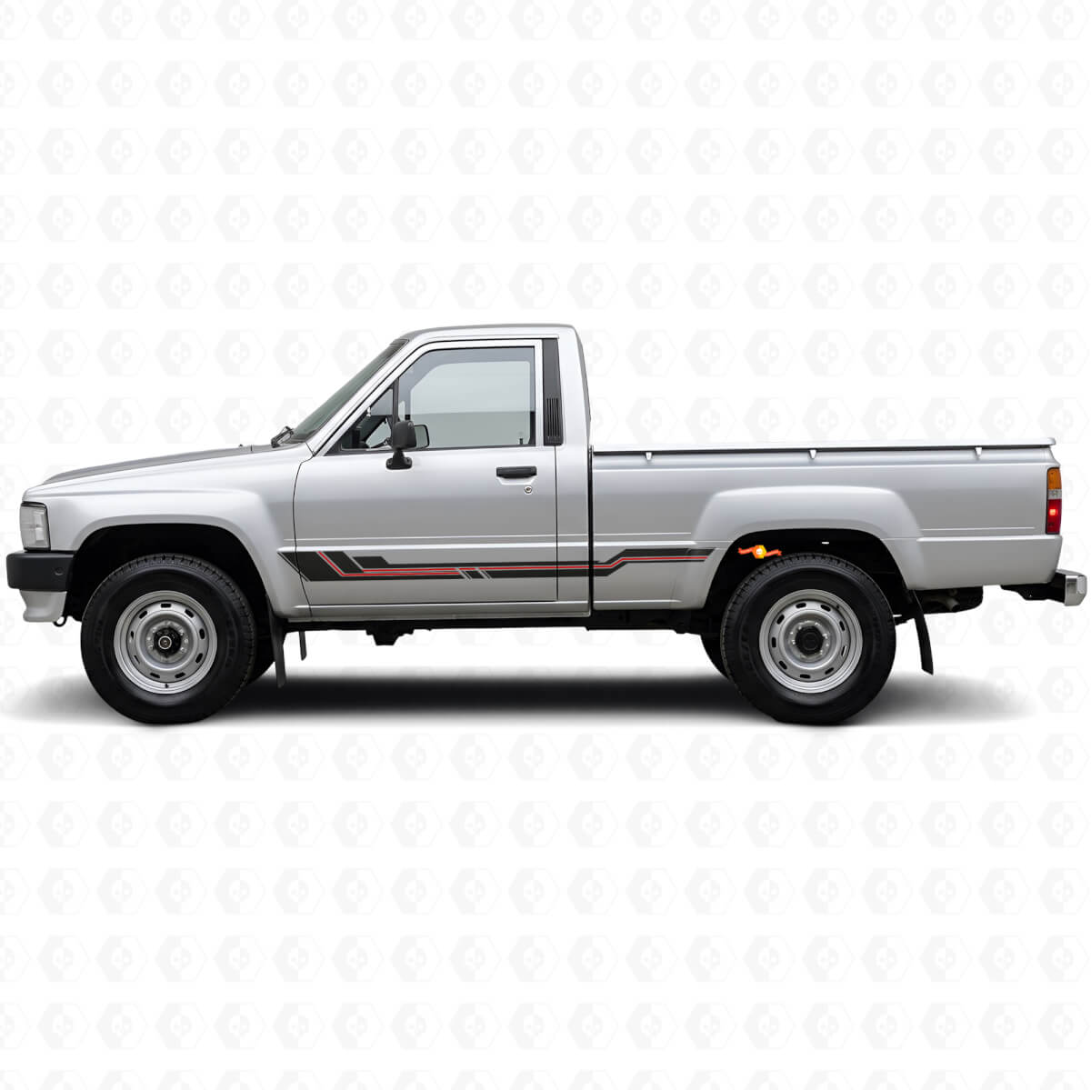 Curved Stripes Rocker Panel Vinyl Decal for Toyota Hilux 1983-1988