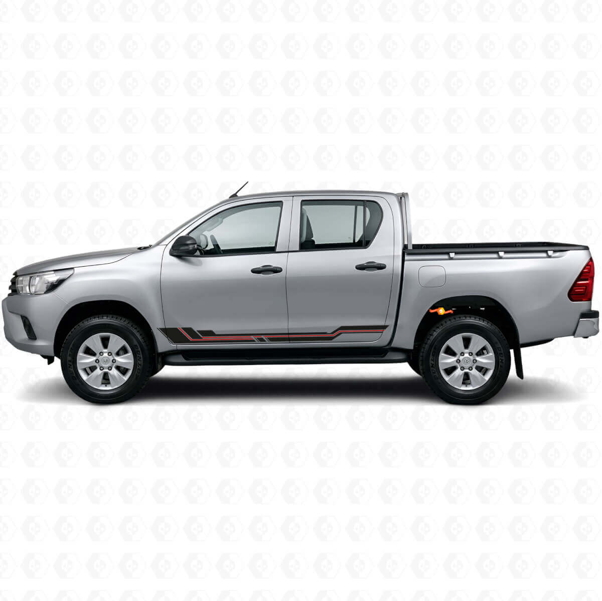 Curved Stripes Rocker Panel Vinyl Decal for Toyota Hilux 2015+