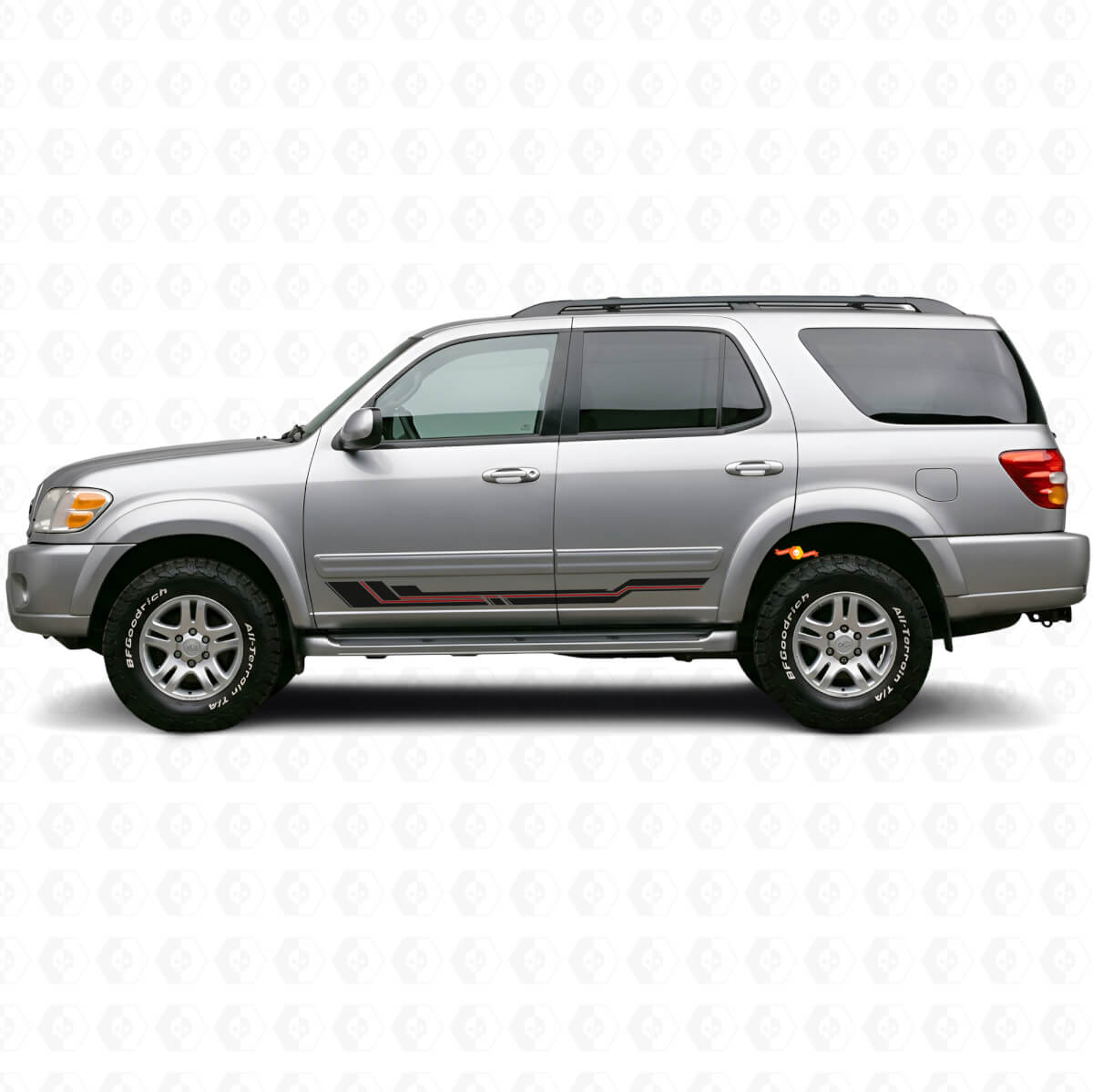 Curved Stripes Rocker Panel Vinyl Decal for Toyota Sequoia 2000-2007