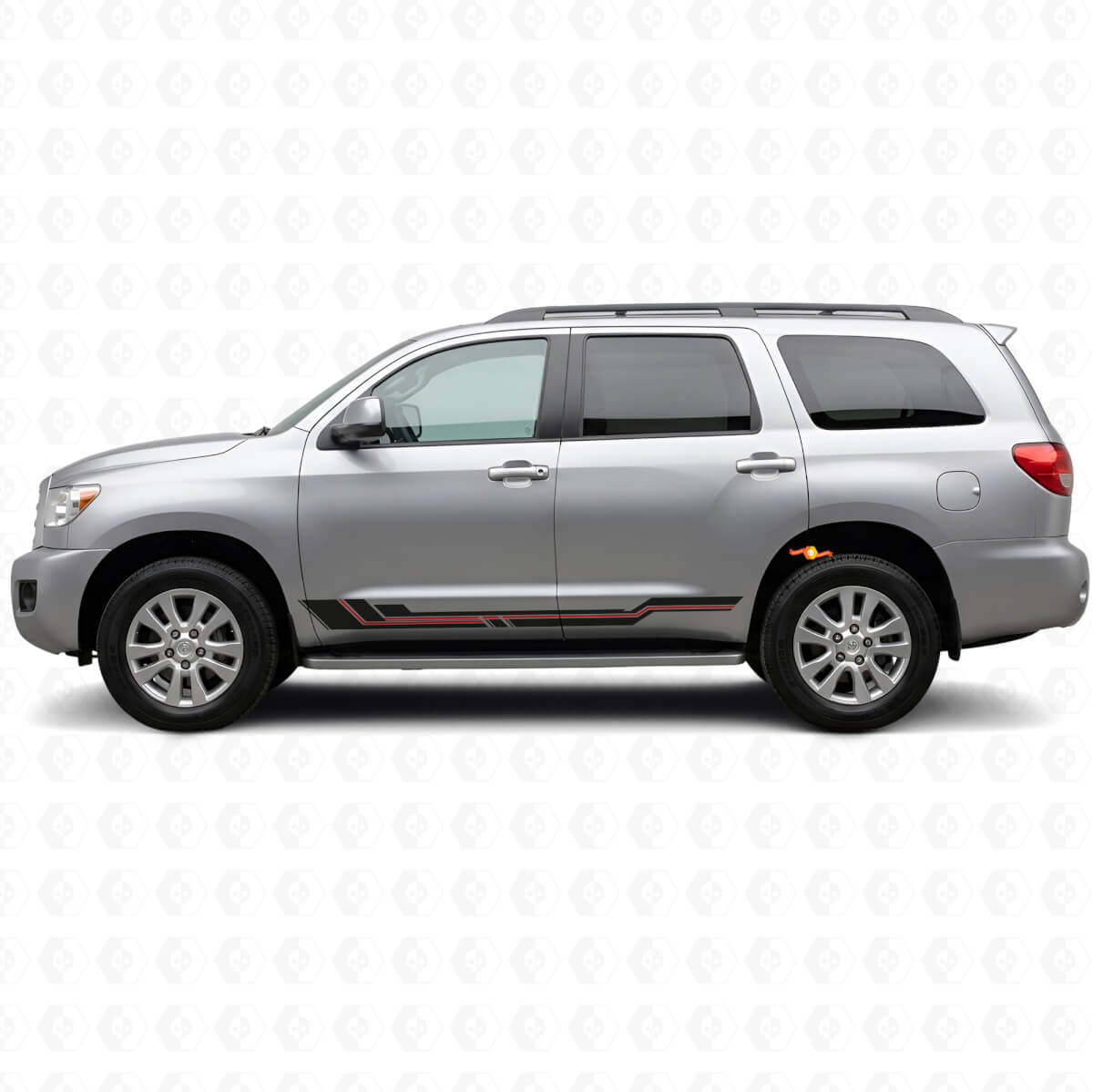 Curved Stripes Rocker Panel Vinyl Decal for Toyota Sequoia 2007-2022