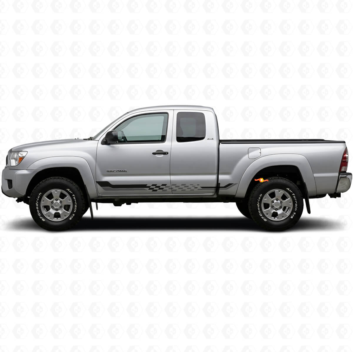 Checkered Flag Side Stripes Vinyl Decal for Toyota Tacoma 2004-2015