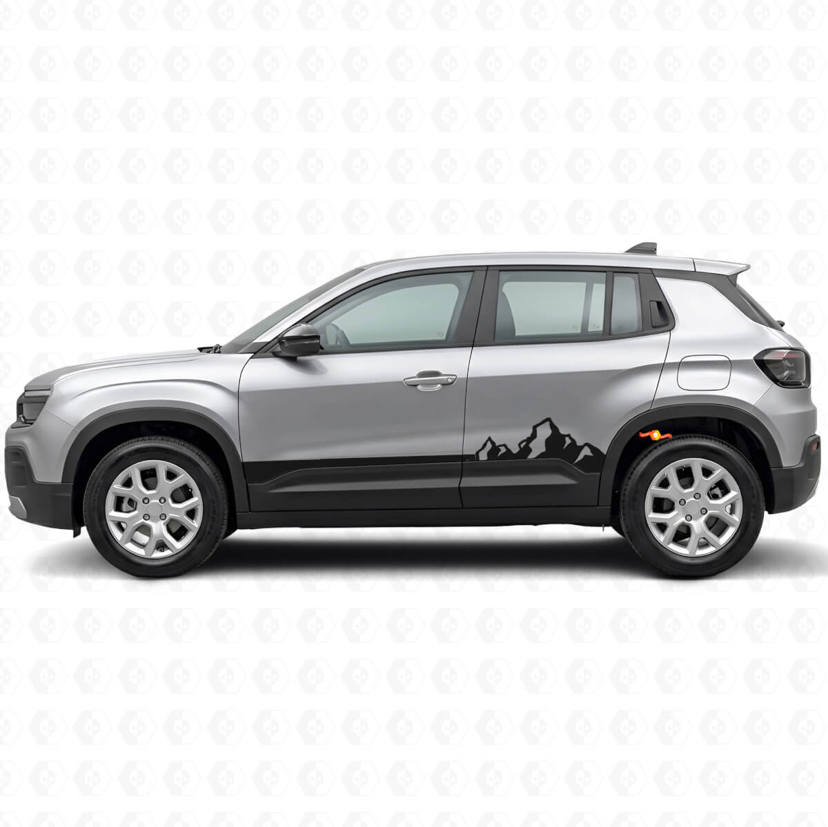 Mountains Thin Stripes Rocker Panel Vinyl Decal for Jeep Avenger 2023+