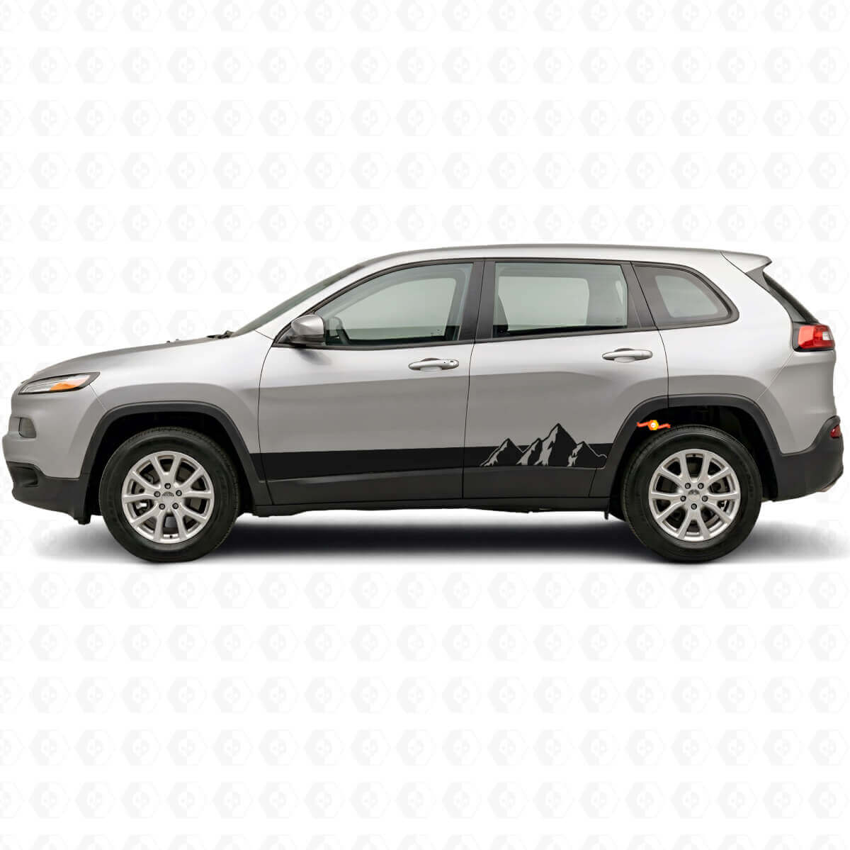 Mountains Wide Stripes Side Vinyl Decal for Jeep Cherokee KL 2013-2023
