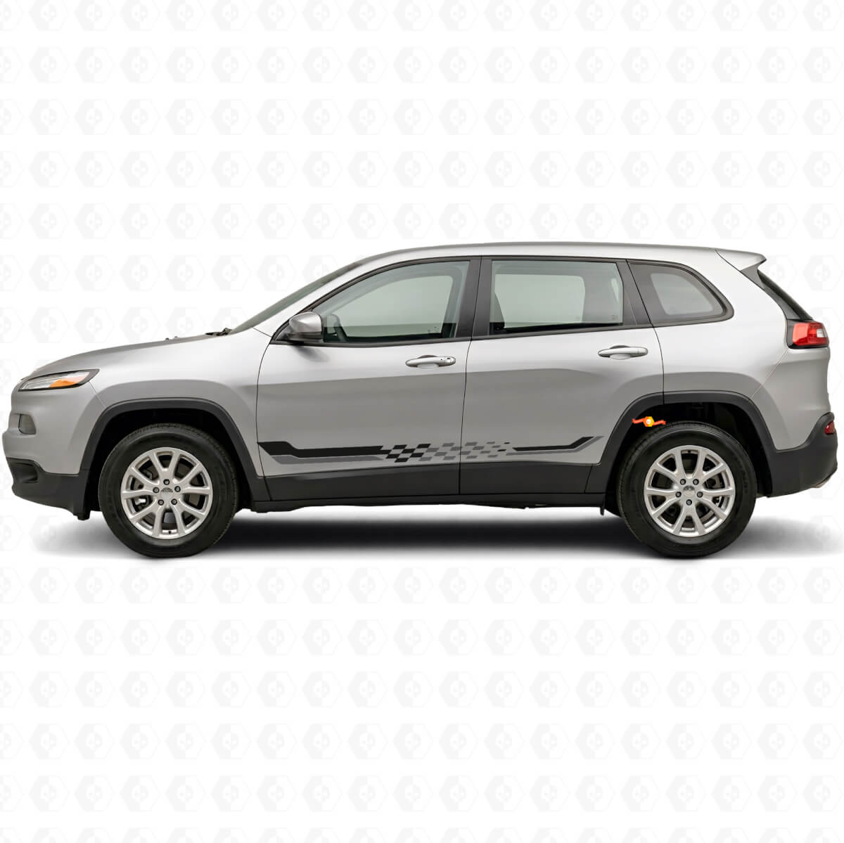 Checkered Flag Side Stripes Vinyl Decal for Jeep Cherokee KL 2013-2023