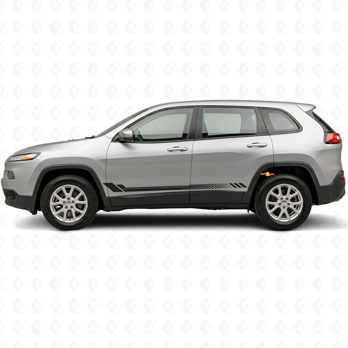 Honeycomb Stripes Side Vinyl Decal for Jeep Cherokee KL 2013-2023