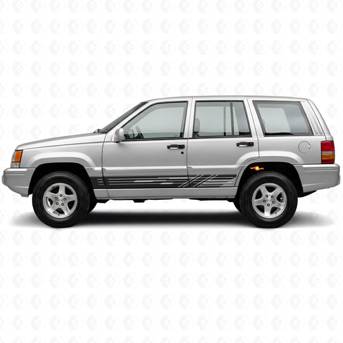 Decorated Side Stripes Vinyl Decal Kit for Jeep Grand Cherokee 1993-1998