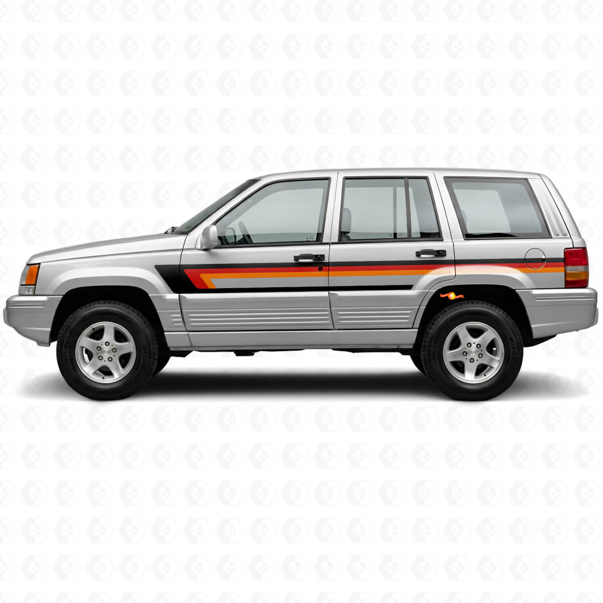 Triple Stripes Door Side Vinyl Decal for Jeep Grand Cherokee 1993-1998