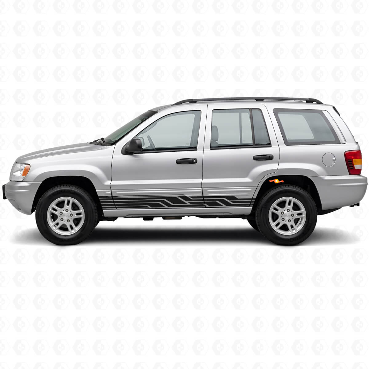 Intertwined Stripes Side Vinyl Decal for Jeep Grand Cherokee 1999-2004