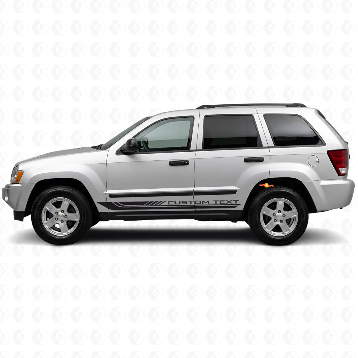 Checkered Curved Side Stripes Vinyl Decal for Jeep Grand Cherokee 2005-2010