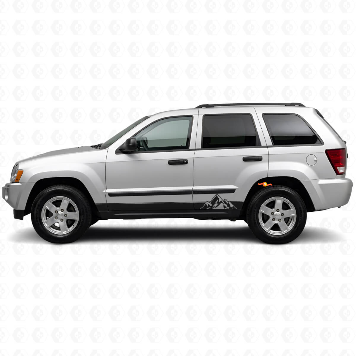Mountains Style Stripes Side Vinyl Decal for Jeep Grand Cherokee 2005-2010