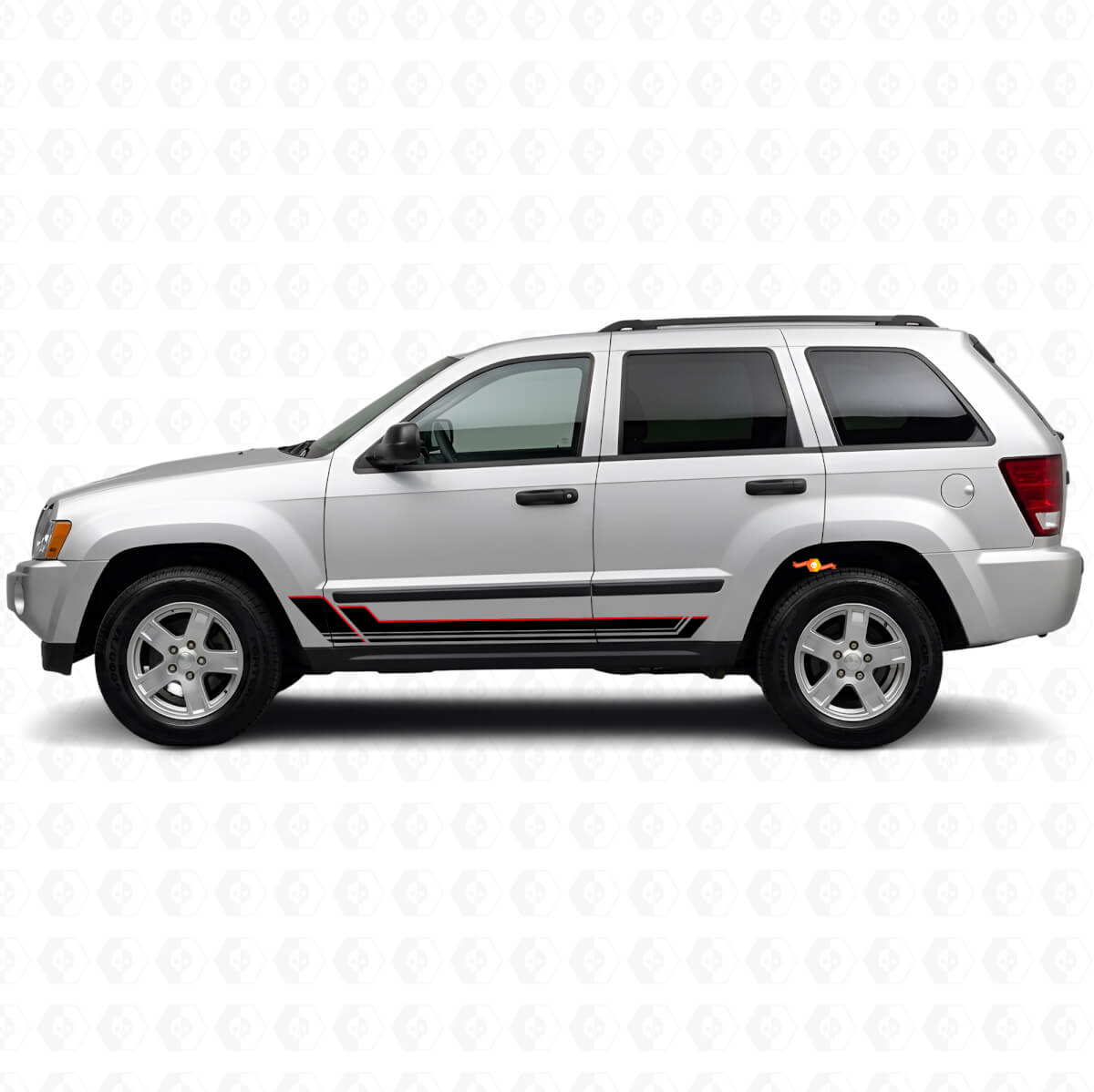 Twin Stripes Rocker Panel Vinyl Decal for Jeep Grand Cherokee 2005-2010