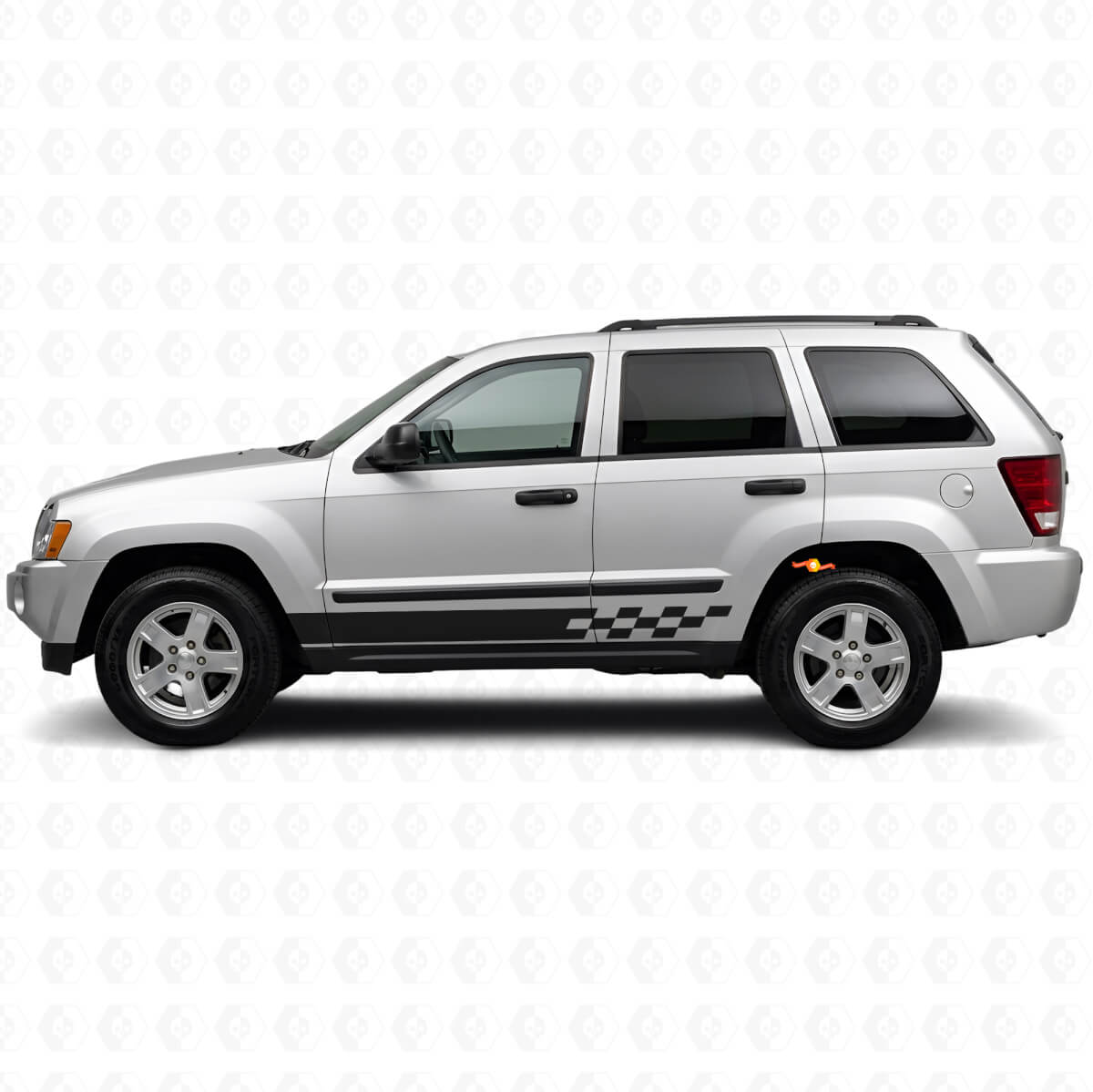 Checkered Stripes Side Vinyl Decal for Jeep Grand Cherokee 2005-2010