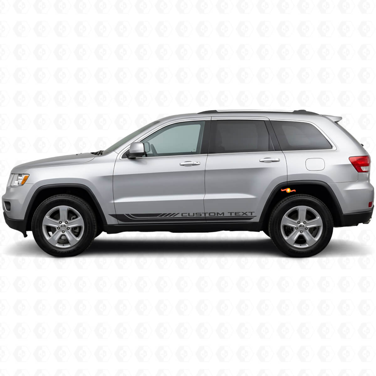 Checkered Curved Side Stripes Vinyl Decal for Jeep Grand Cherokee 2011-2021