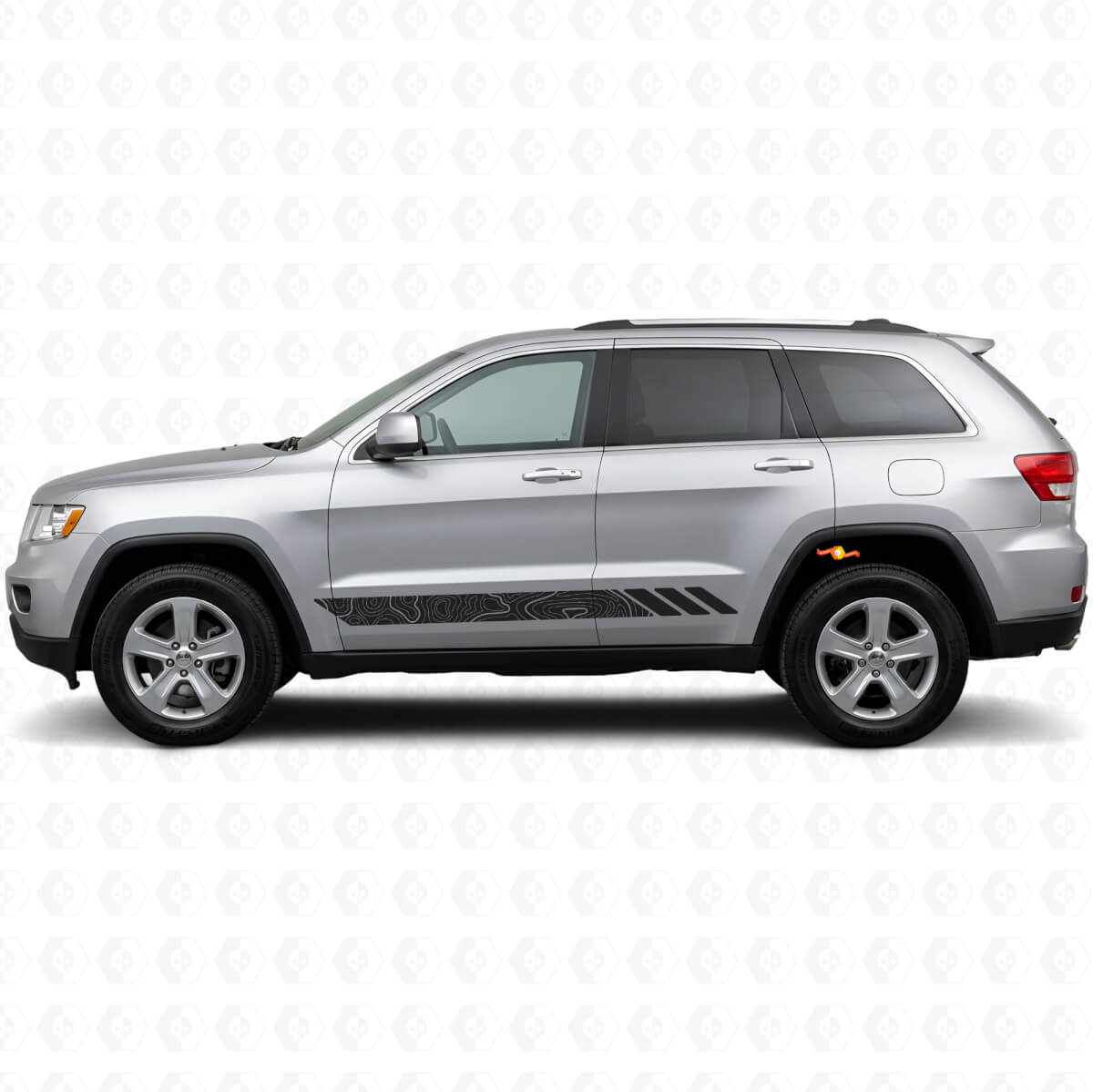 Topographic Style Stripes Side Vinyl Decal for Jeep Grand Cherokee 2011-2021