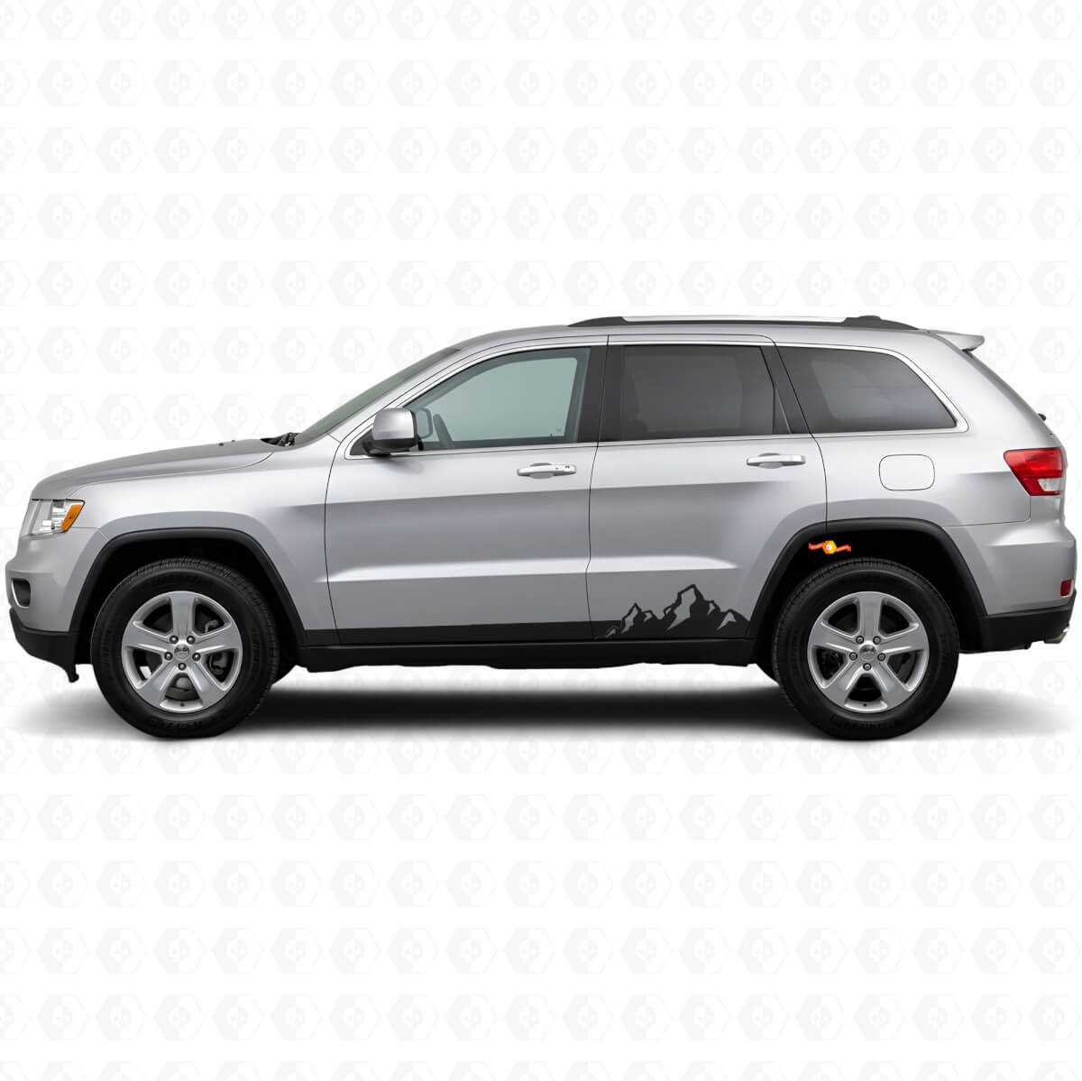 Mountains Thin Stripes Side Vinyl Decal for Jeep Grand Cherokee 2011-2021
