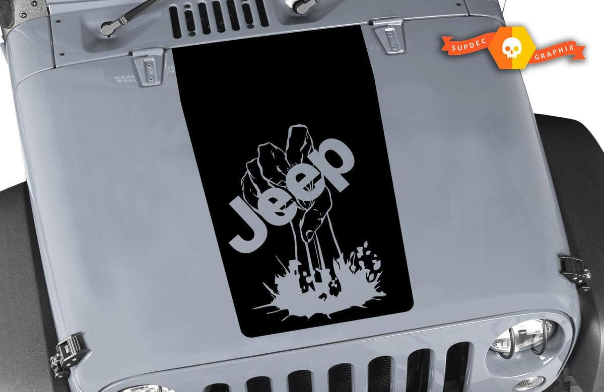 Jeep Zombie Hand wrangler hood CJ YJ TJ JK Vinyl Sticker Decal