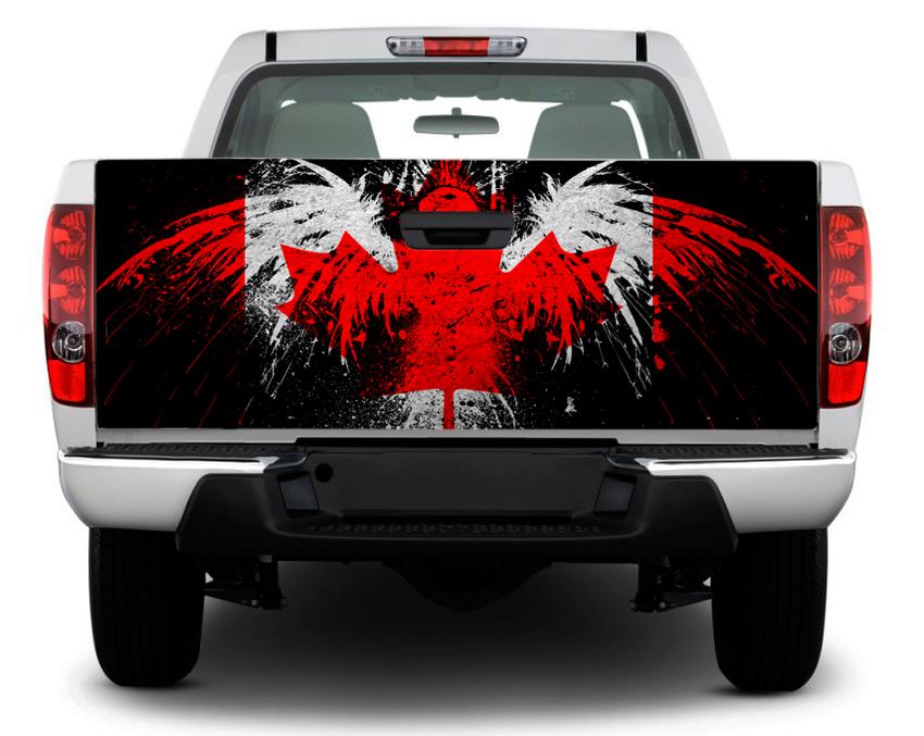 Canadian Flag in Shape Bird Tailgate Vinyl Decal for Pick-up Trucks SUVs
