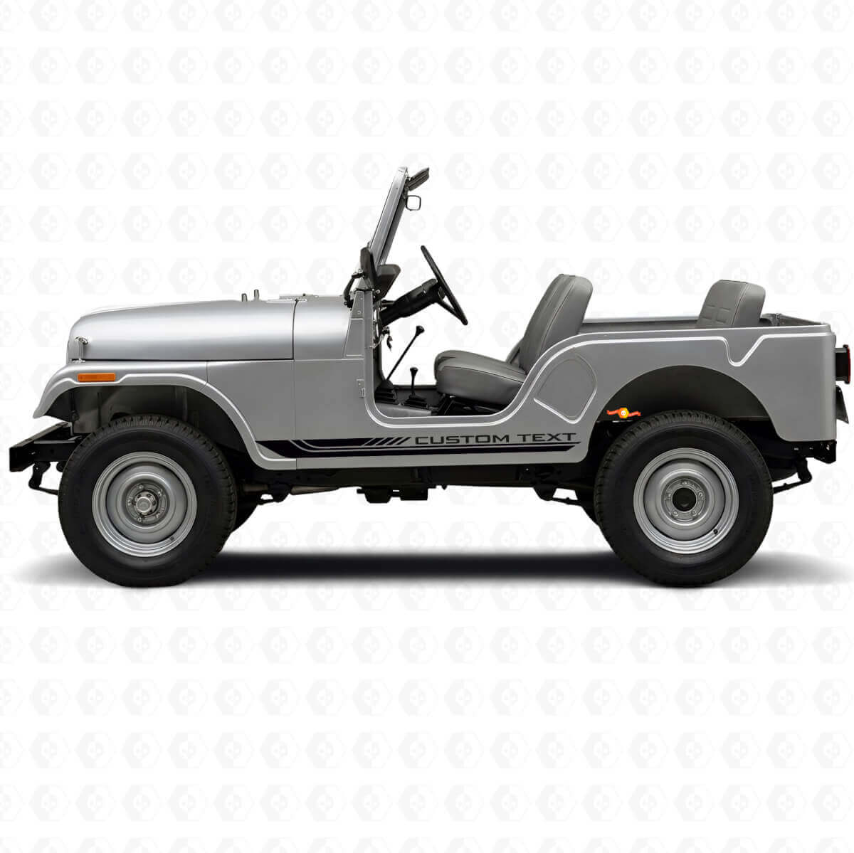 Checkered Curved Side Stripes Vinyl Decal for Jeep CJ-5 1955-1983