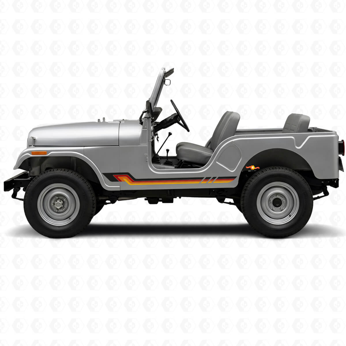 Vintage Style Side Stripes Vinyl Decal for Jeep CJ-5 1955-1983