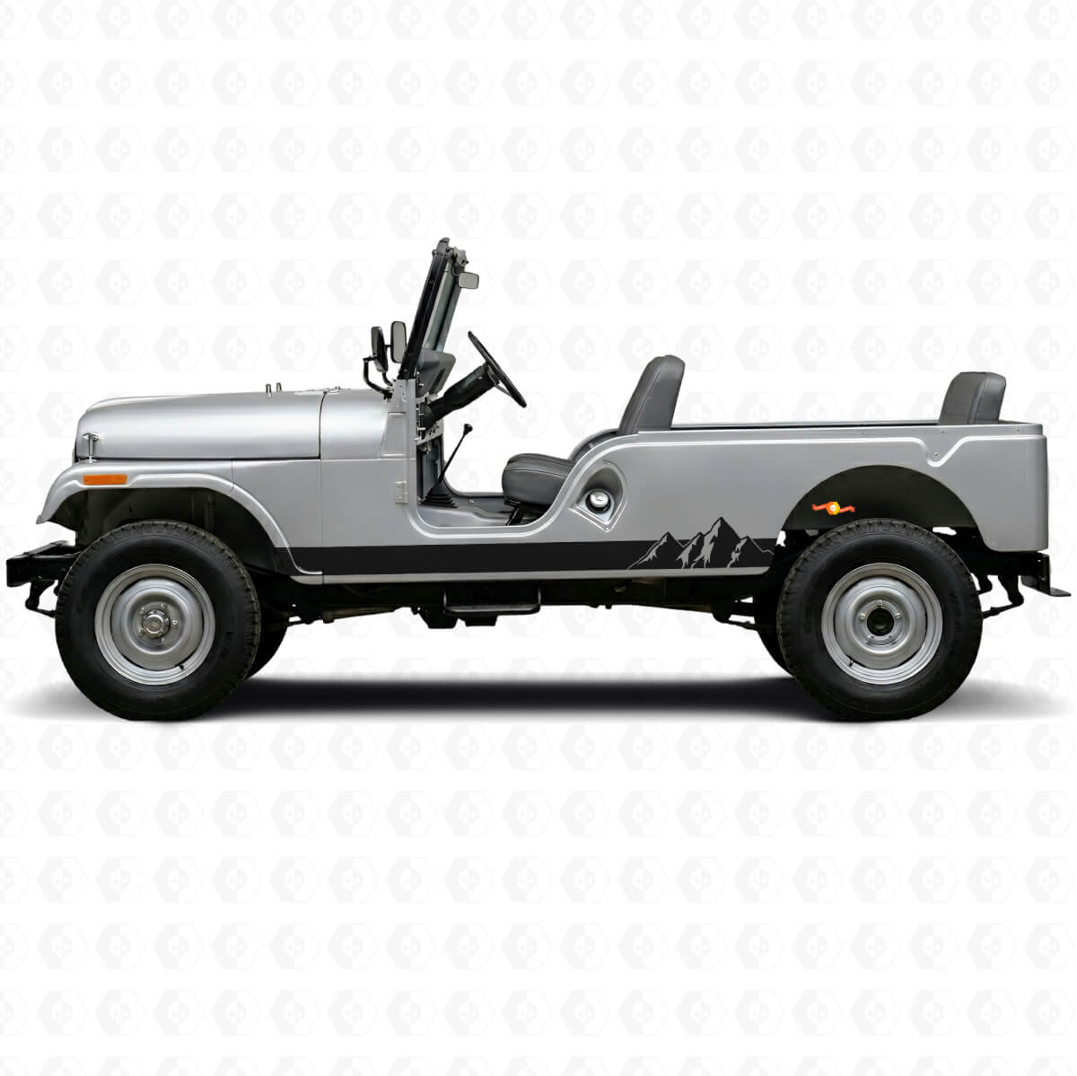 Mountains Wide Stripes Side Vinyl Decal for Jeep CJ-6 1955-1975