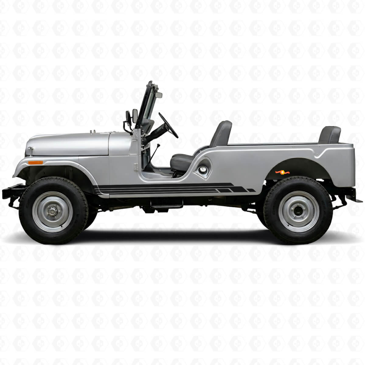 Curved Stripes Side Vinyl Decal Kit for Jeep CJ-6 1955-1975