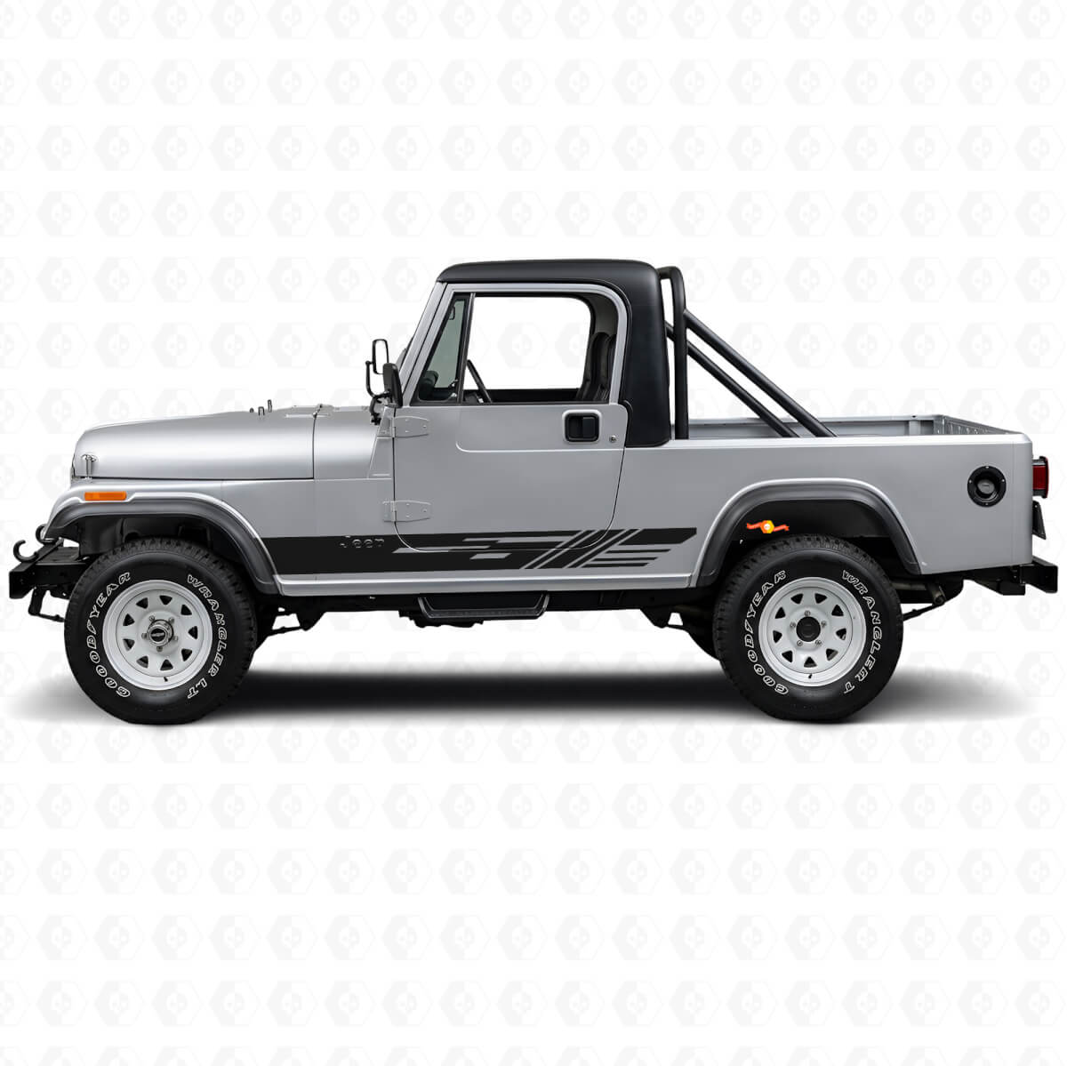 Decorated Side Stripes Vinyl Decal Kit for Jeep CJ-8 Scrambler 1981-1986