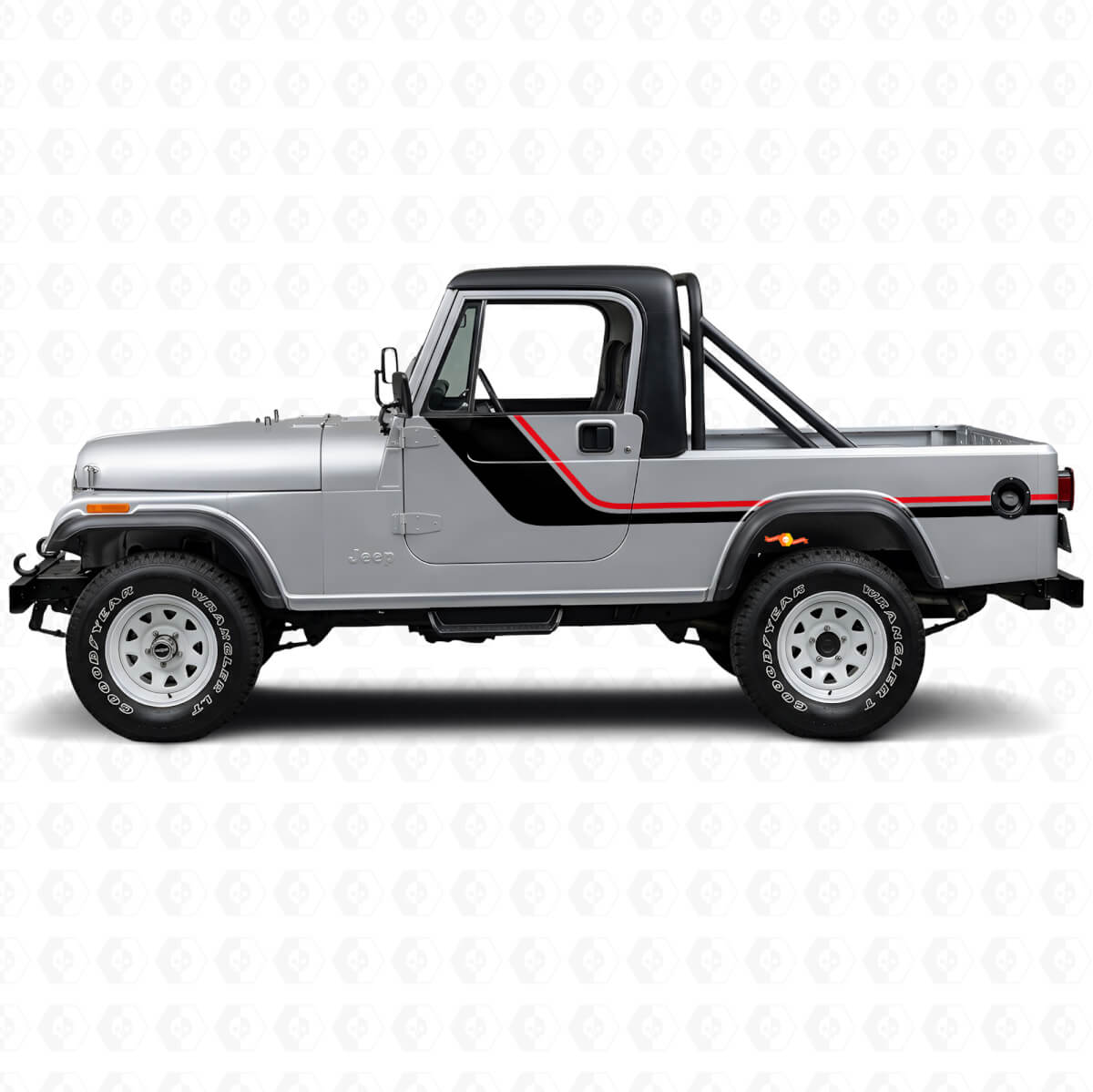 Twin Stripes Side Vinyl Decal for Jeep CJ-8 Scrambler 1981-1986