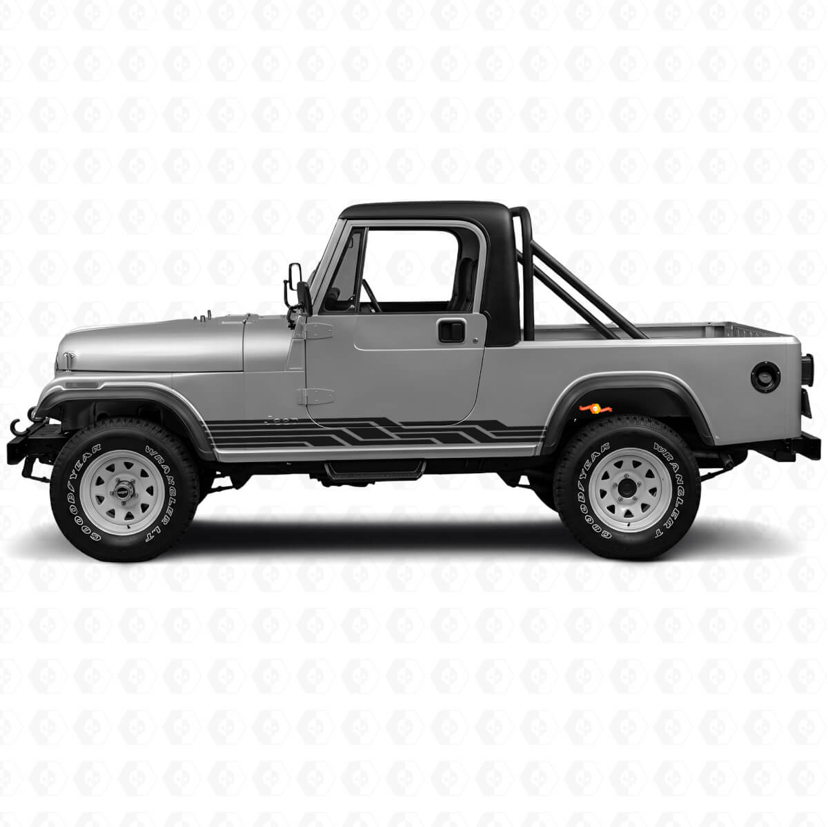 Intertwined Stripes Side Vinyl Decal for Jeep CJ-8 Scrambler 1981-1986