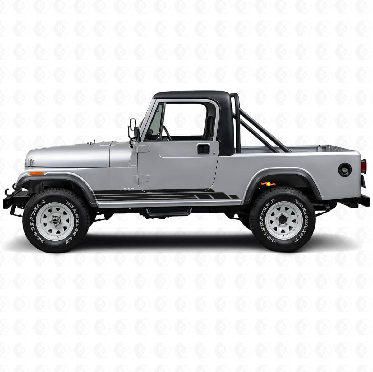 Curved Stripes Side Vinyl Decal Kit for Jeep CJ-8 Scrambler 1981-1986