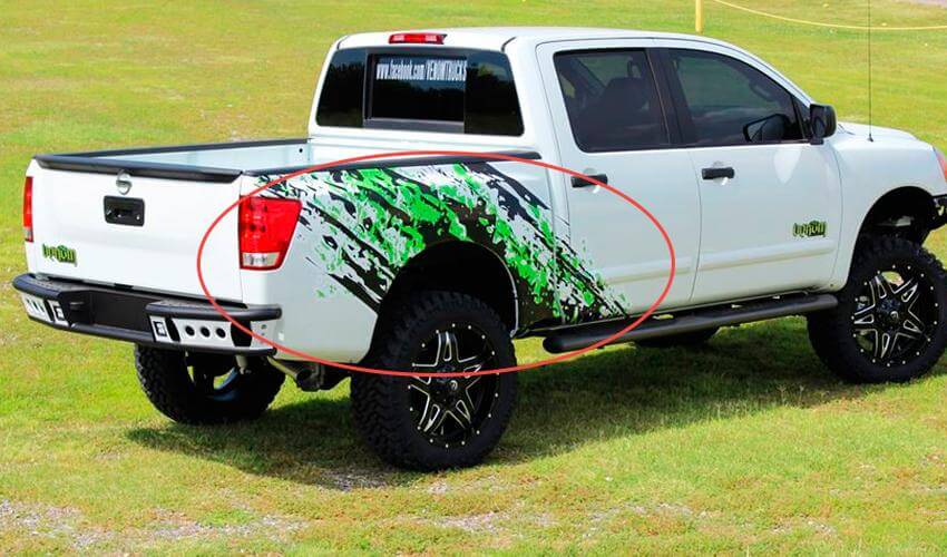 Mud Splash Graphic Bed Side Vinyl Decal Kit for Nissan Titan 2014