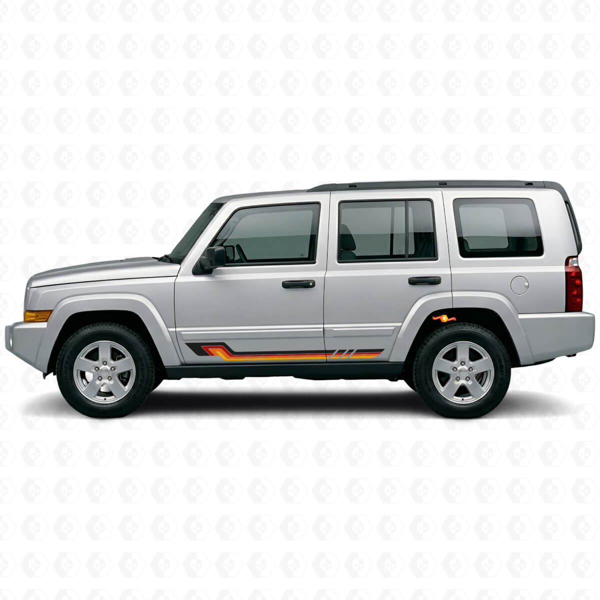 Vintage Style Side Stripes Vinyl Decal for Jeep Commander 2006-2010