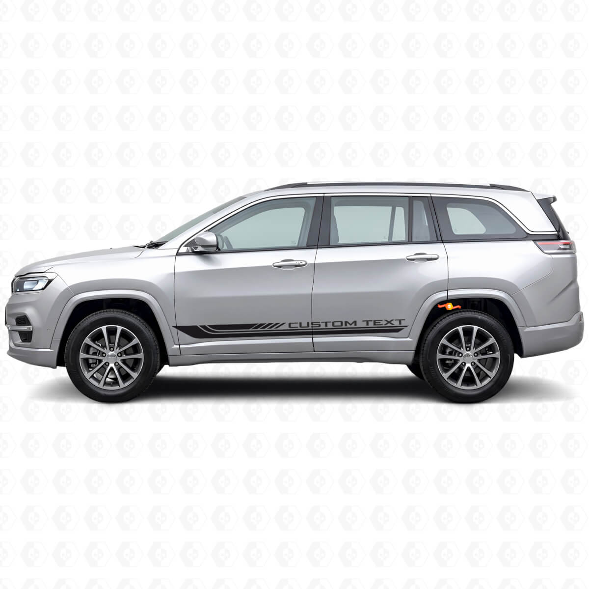 Checkered Curved Side Stripes Vinyl Decal for Jeep Commander Meridian 2021+