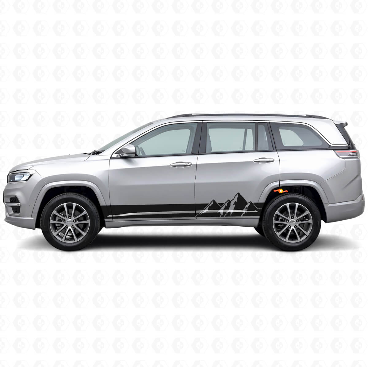 Mountains Wide Stripes Side Vinyl Decal for Jeep Commander Meridian 2021+