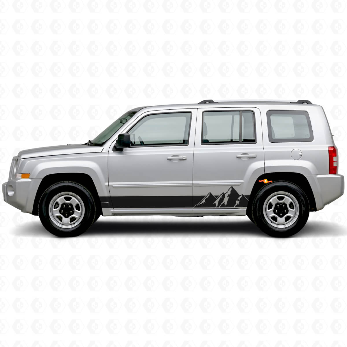 Mountains Wide Stripes Side Vinyl Decal for Jeep Patriot 2007-2017