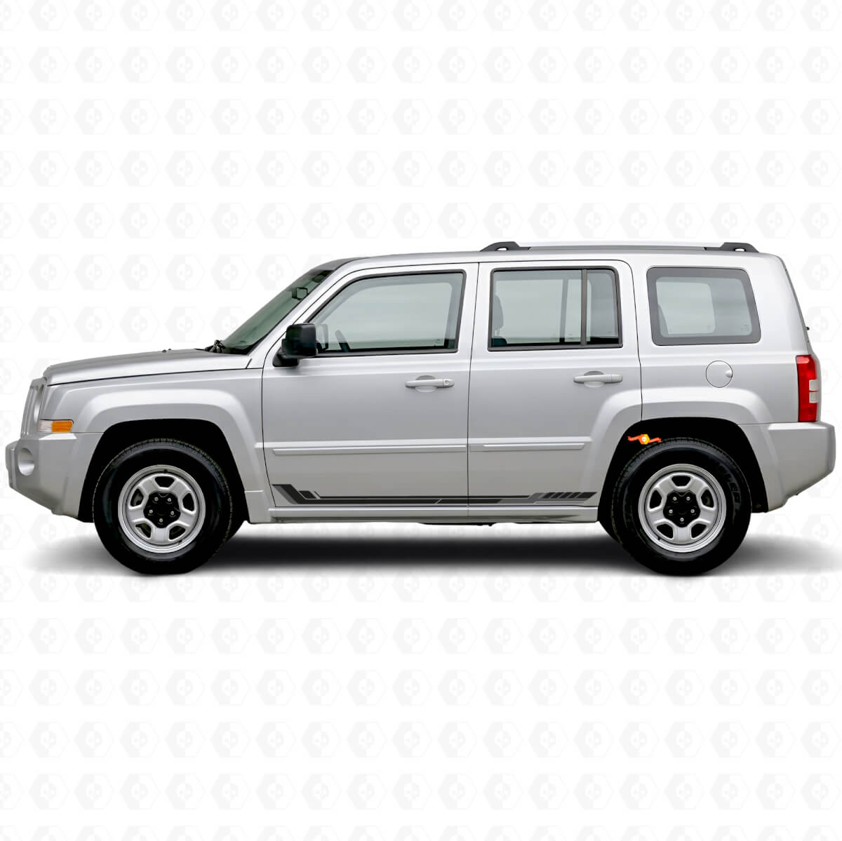 Racing Style Side Stripes Vinyl Decal for Jeep Patriot 2007-2017