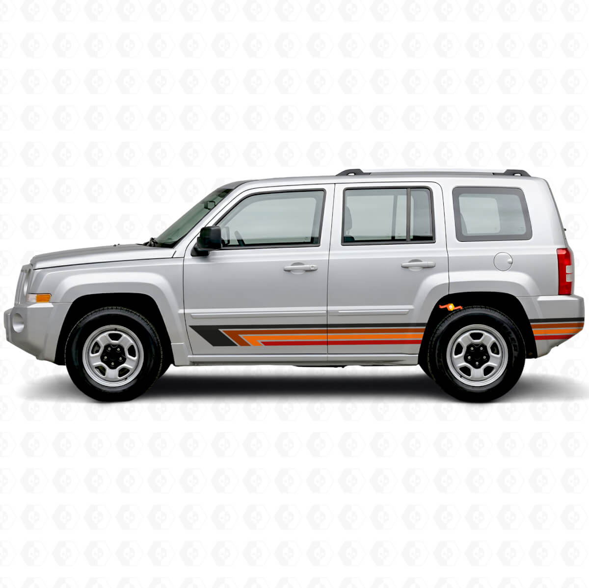Vintage Straight Stripes Side Vinyl Decal for Jeep Patriot 2007-2017