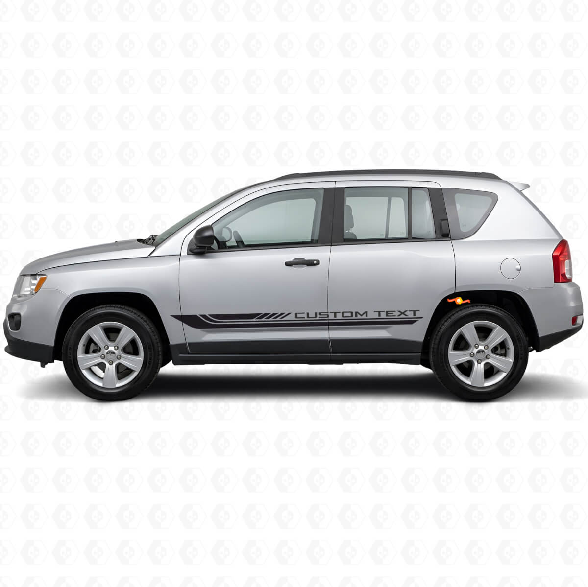 Checkered Curved Side Stripes Vinyl Decal for Jeep Compass 2007-2016