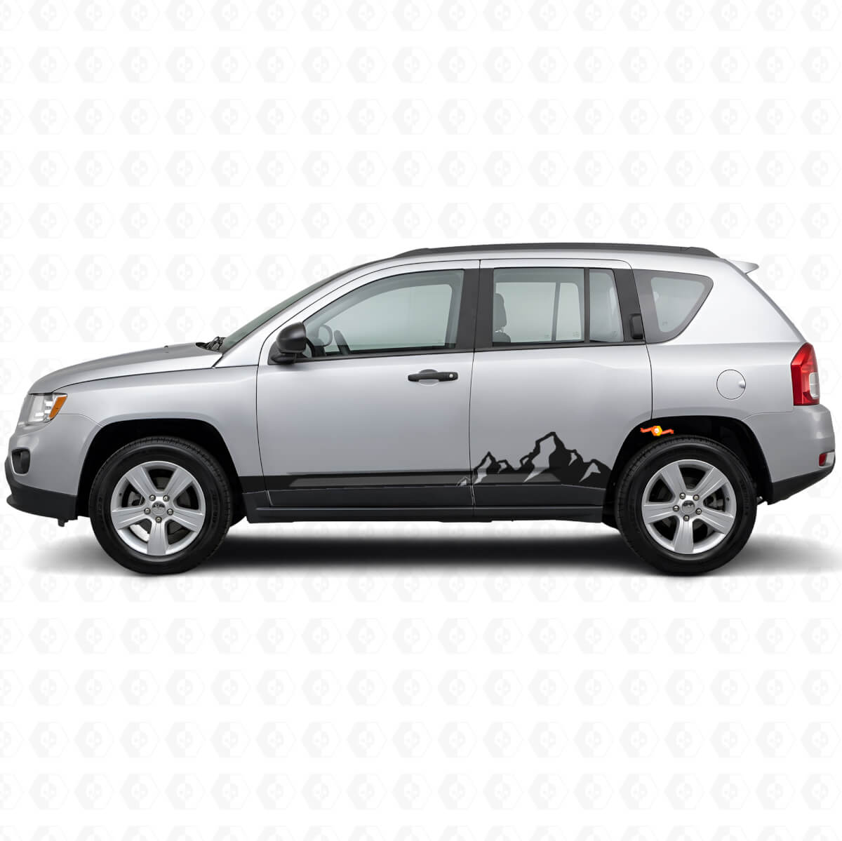 Mountains Thin Stripes Side Vinyl Decal for Jeep Compass 2007-2016