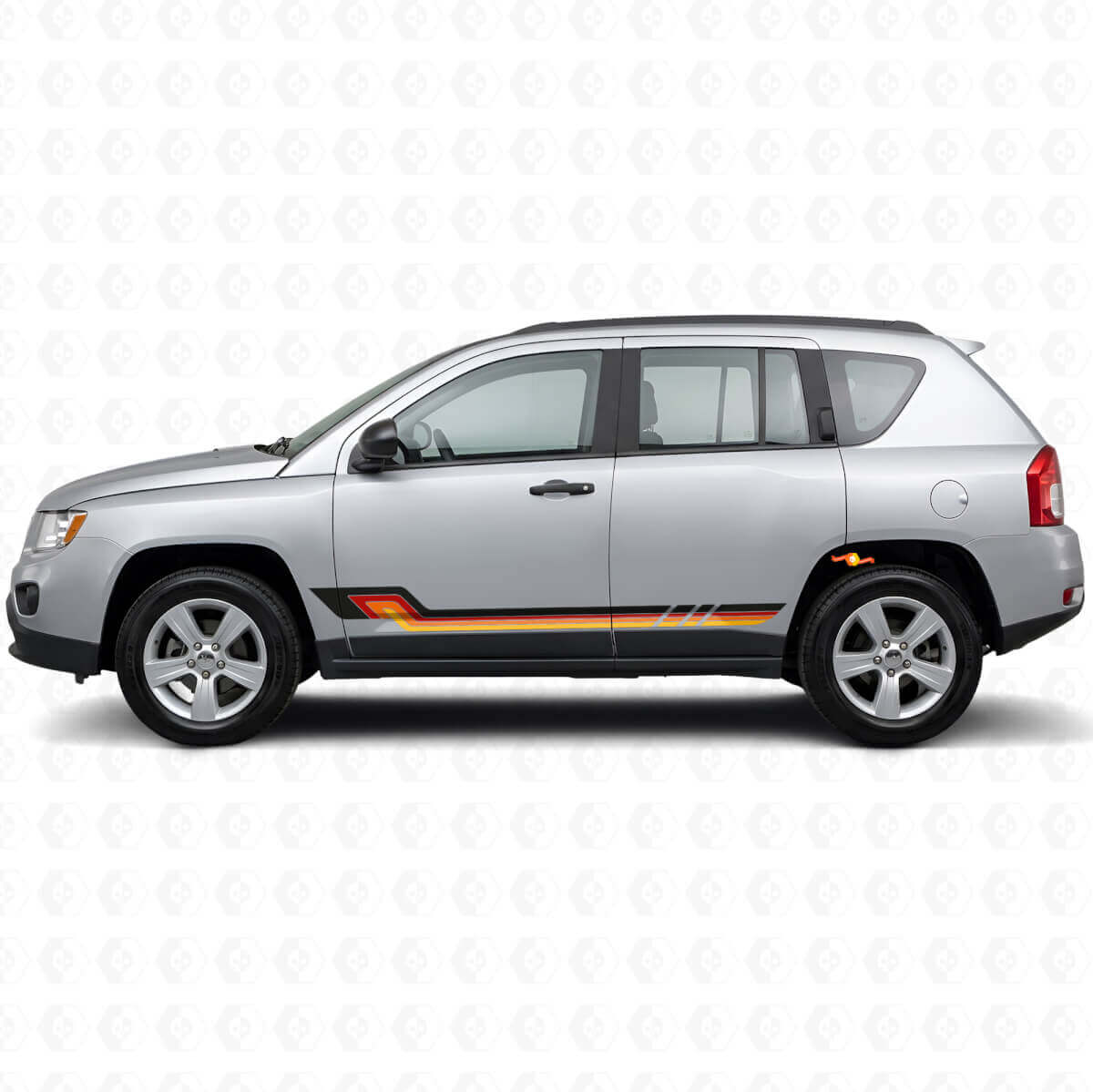 Vintage Style Side Stripes Vinyl Decal for Jeep Compass 2007-2016