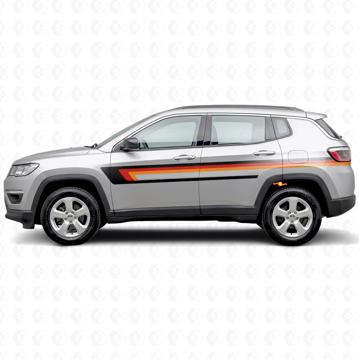 Triple Stripes Door Side Vinyl Decal for Jeep Compass 2016+