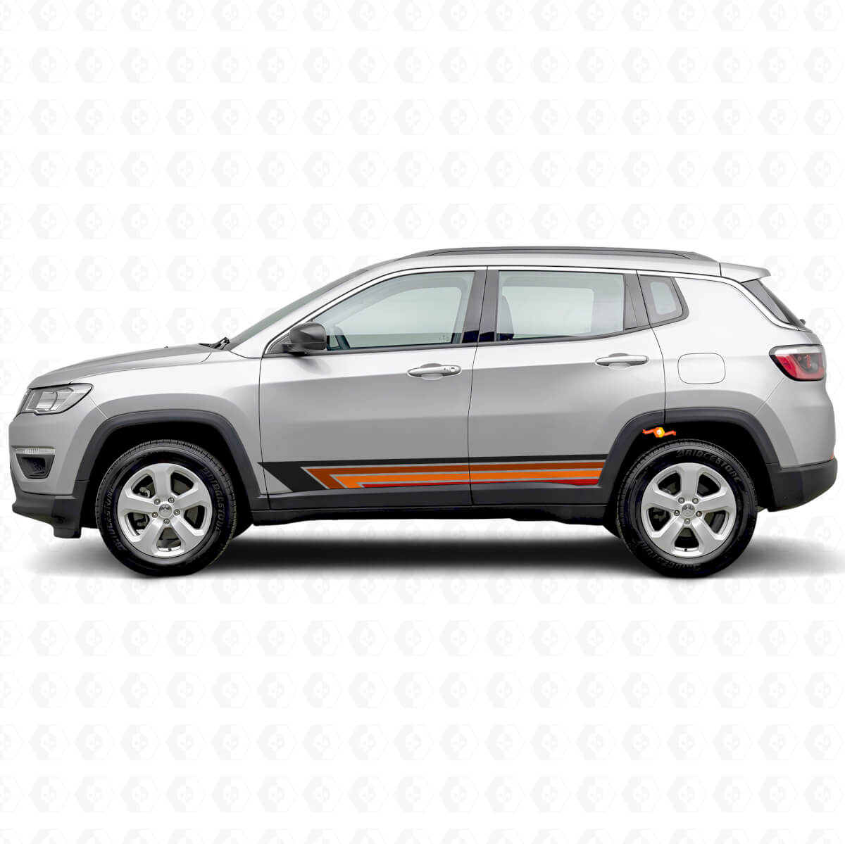 Vintage Straight Stripes Side Vinyl Decal for Jeep Compass 2016+