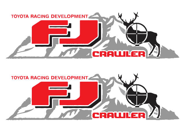 FJ Crawler Mountain Deer Side Vinyl Decal Kit for Toyota FJ Cruiser