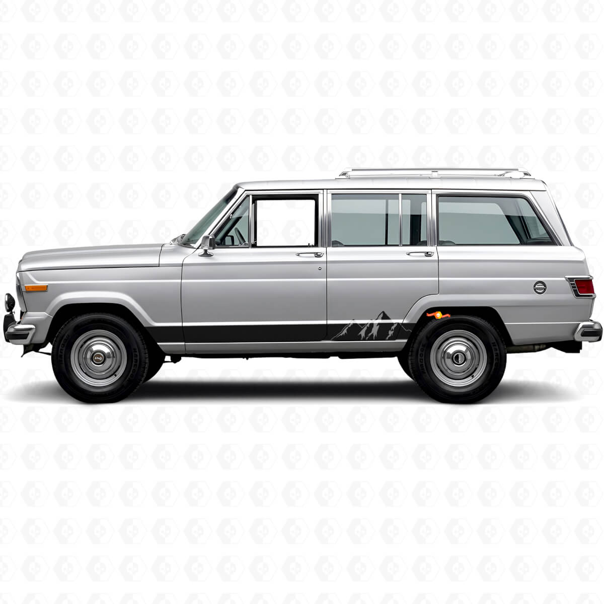 Mountains Wide Stripes Side Vinyl Decal for Jeep Wagoneer 1963-1991