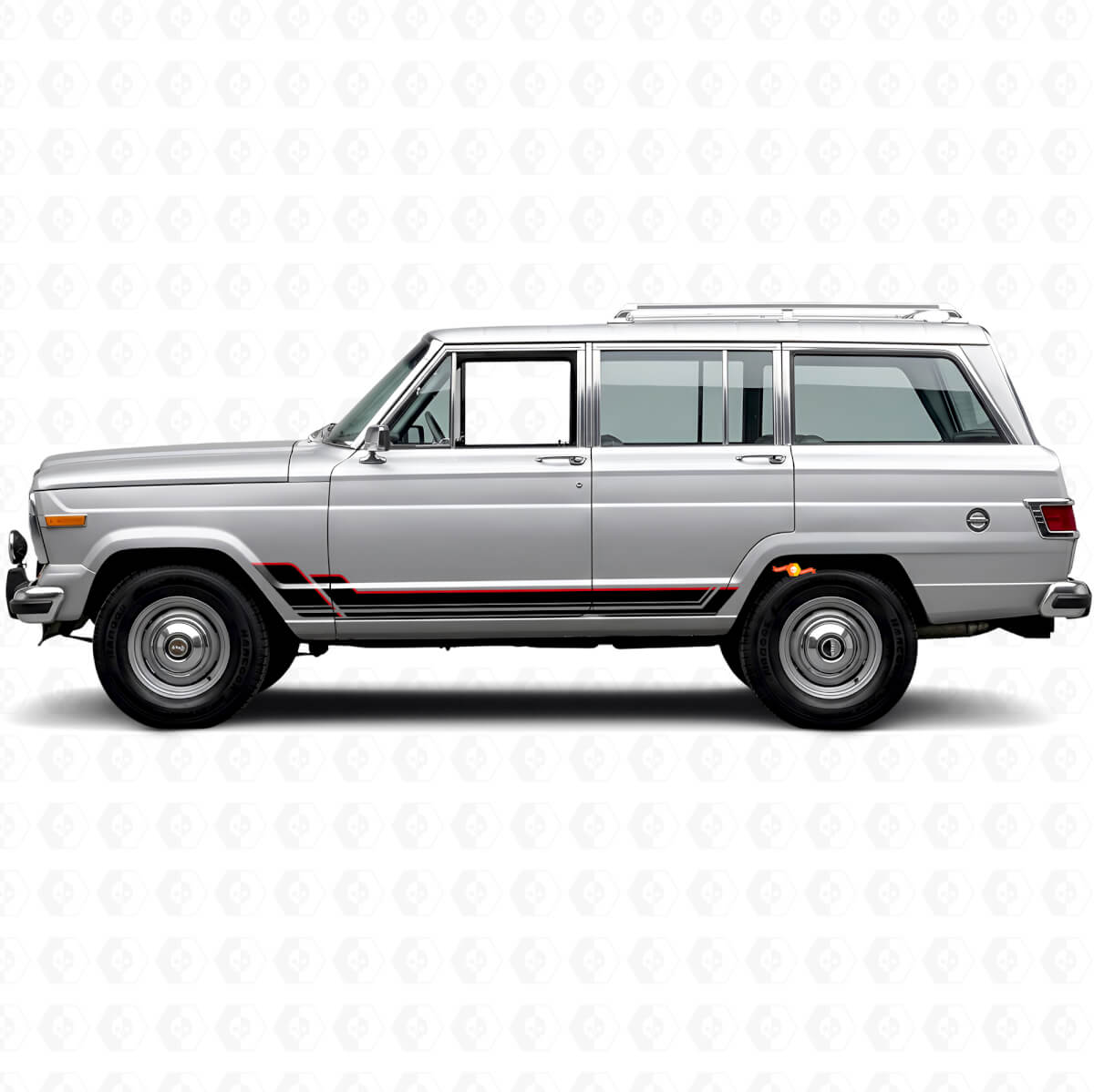 Twin Stripes Rocker Panel Vinyl Decal for Jeep Wagoneer 1963-1991