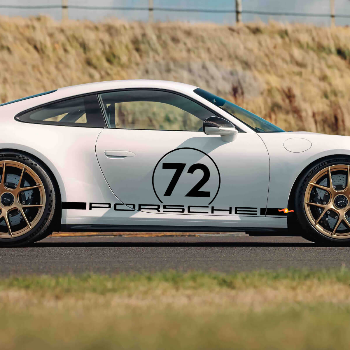 72 Racing Style Side Vinyl Decal for Porsche 911 GT3