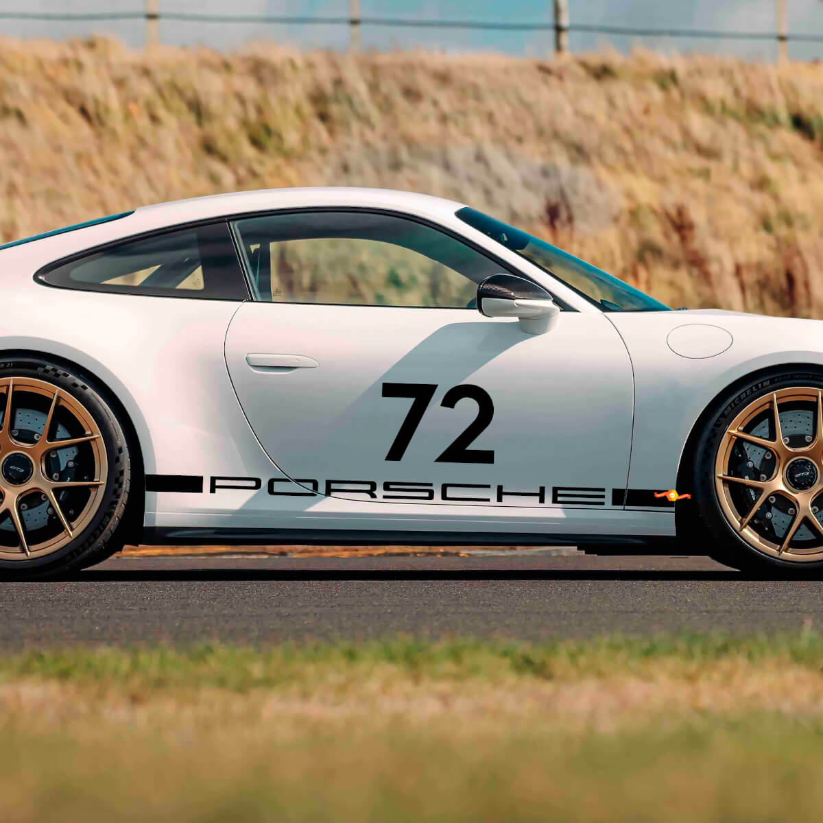 72 Racing Style Side Vinyl Decal 2 for Porsche 911 GT3